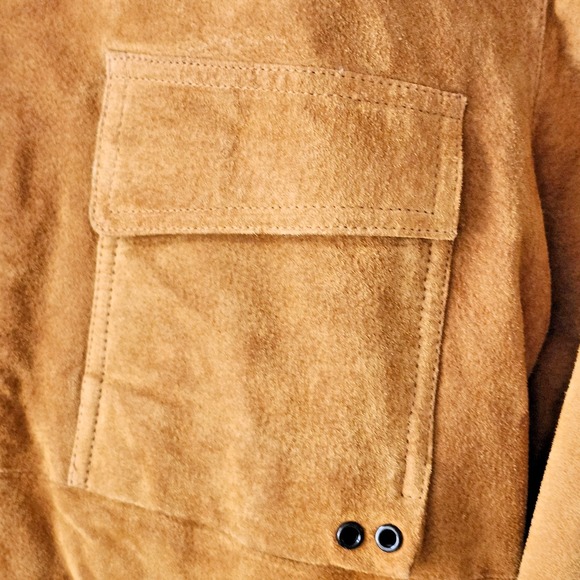 Vintage Orange M. Julian Suede Utility Zip Up Jacket Size XL Wilsons - Picture 6 of 14